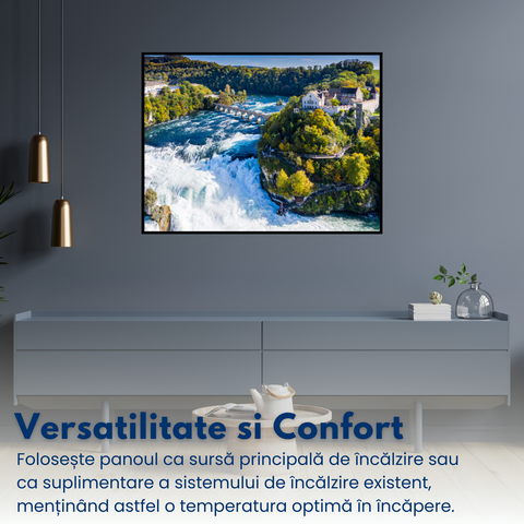 panou radiant premium novosun art rheinfall cu termostat cu telecomanda