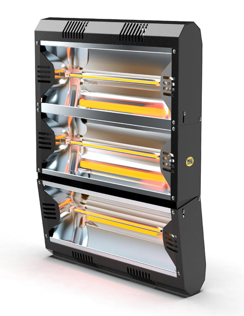 Incalzitor terasa cu lampa infrarosu Mo-El Hathor Low Glaire 79304N- 6000W Negru